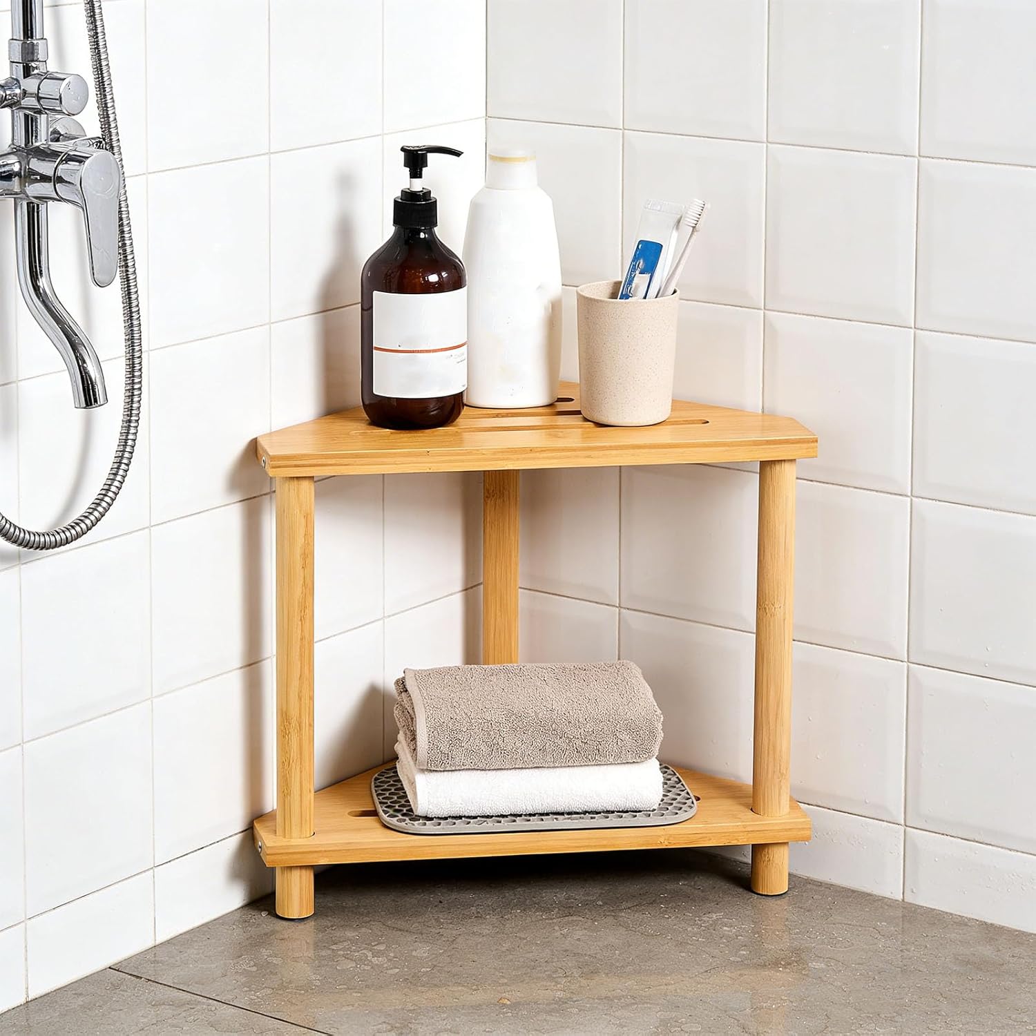 Green Stalk Corner Shelf Natural Substance Against Cast Plan Bathroom Storage Denial Damage Mount Limited Shelf