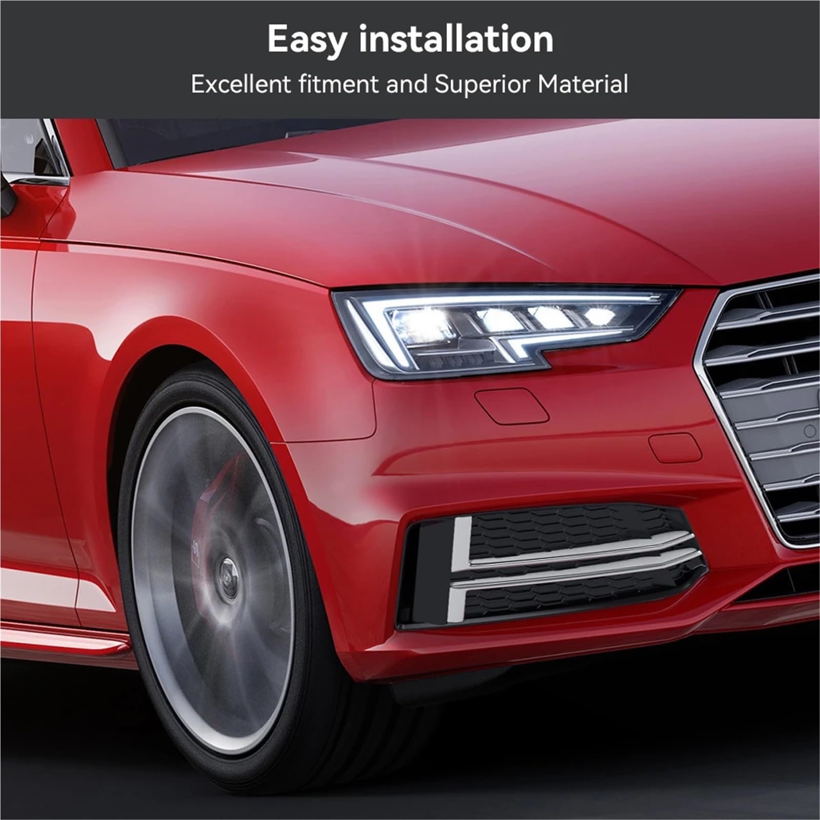 1 para osłony przednich świateł przeciwmgielnych zderzaka kratki pasuje do AUDI A4 B9 S-LINE 2016 2017 2018 kratka samochodowa 8W0807681F 8W0807682F Osłona chłodnicy motocykla kratki samochodowej(B)