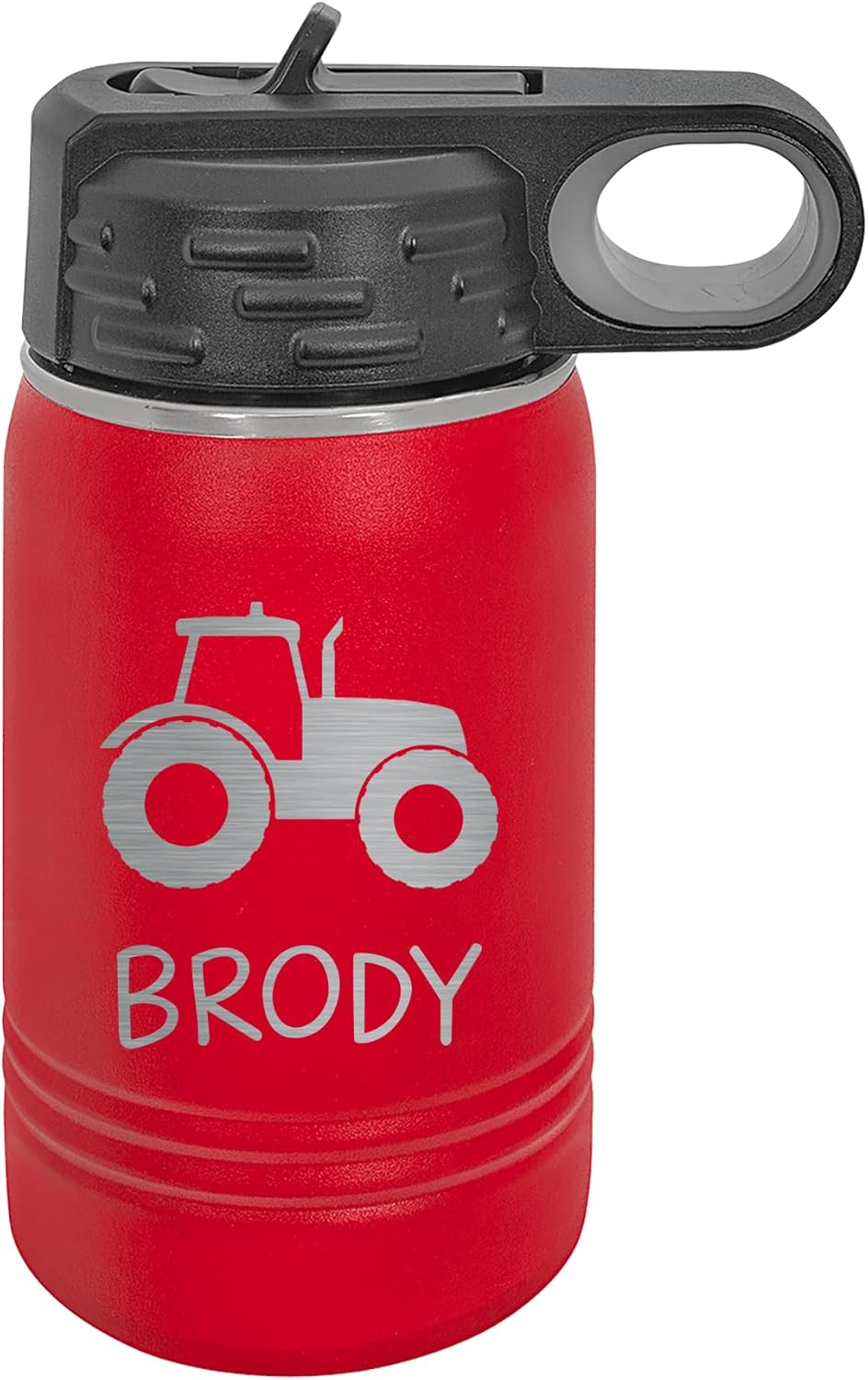 The Crafty Engineer Personalized Tractor Kid's Water Bottle, Tractor Design, Tractor Tumbler, Tractor Cup, Kid's Travel Cup Mug, Back to School (Hot Pink)