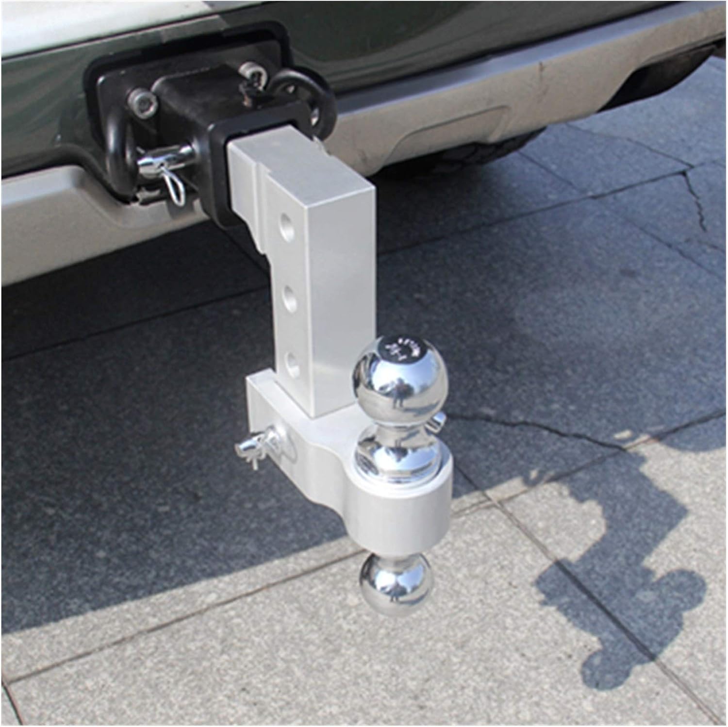 Aluminum Alloy Adjustable Trailer Hitch Mount Receiver 6" Aluminum Drop/Rise Fits 2-Inch Receiver (Color Name : Silver Color)