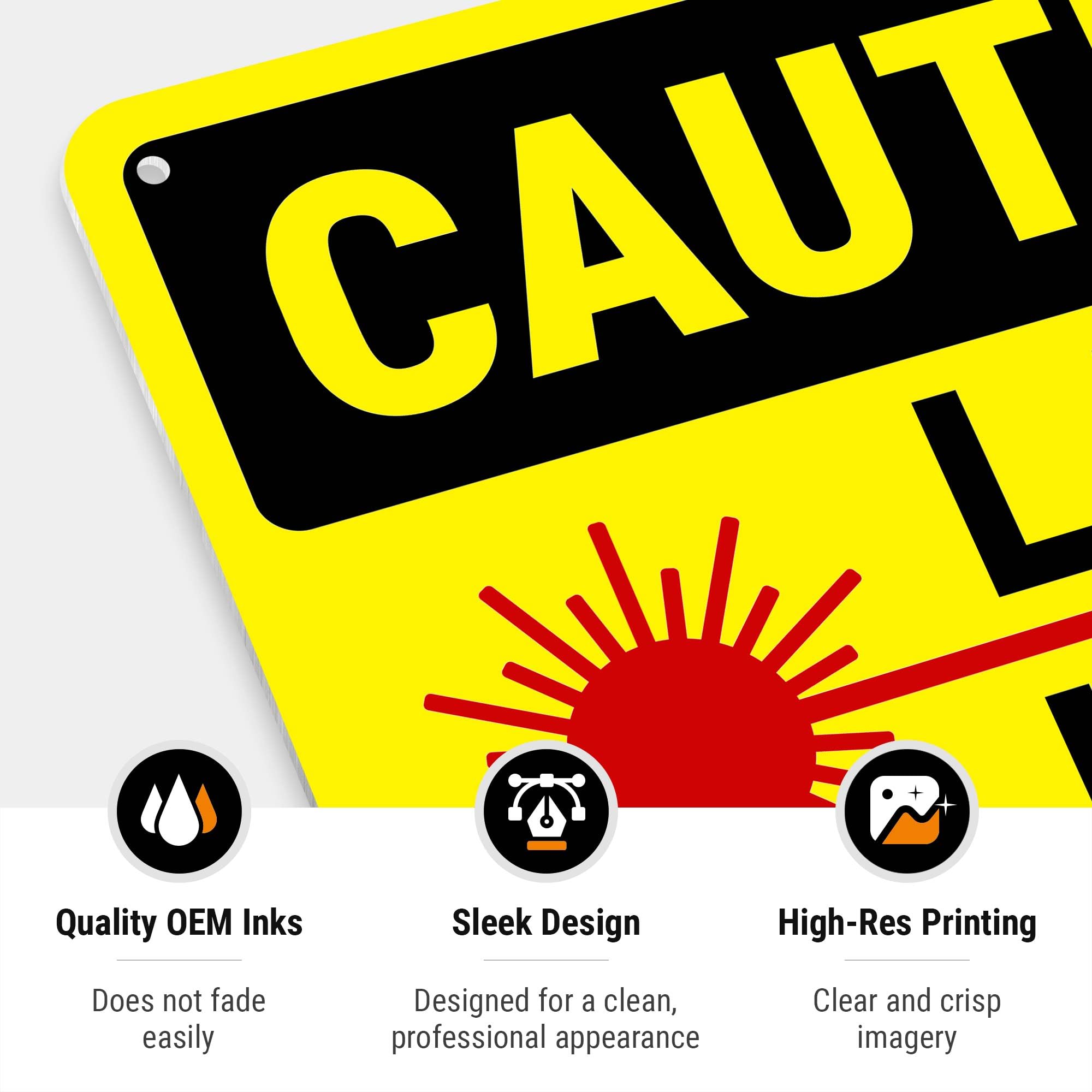 Laser in Use Sign, Caution Sign, — Amazon image 5