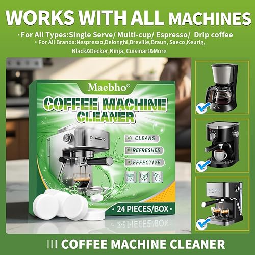 Miniatura 5 de Tabletas descalcificadoras limpiadoras para cafeteras (24 unidades)  Elimina la cal, limpia profundamente tabletas de limpieza universales para