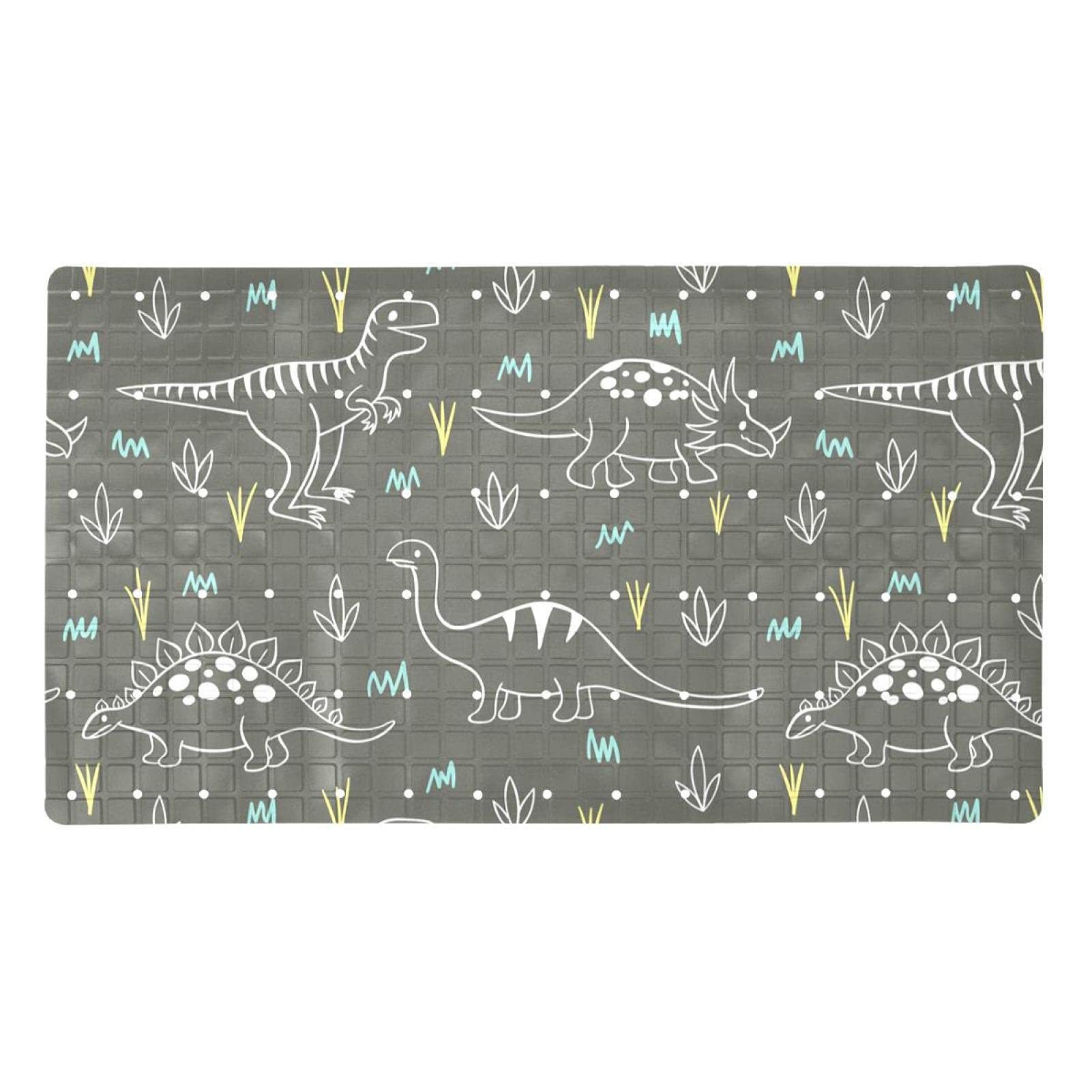 Tapis de douche antidérapant pour baignoire enfants et seniors gris