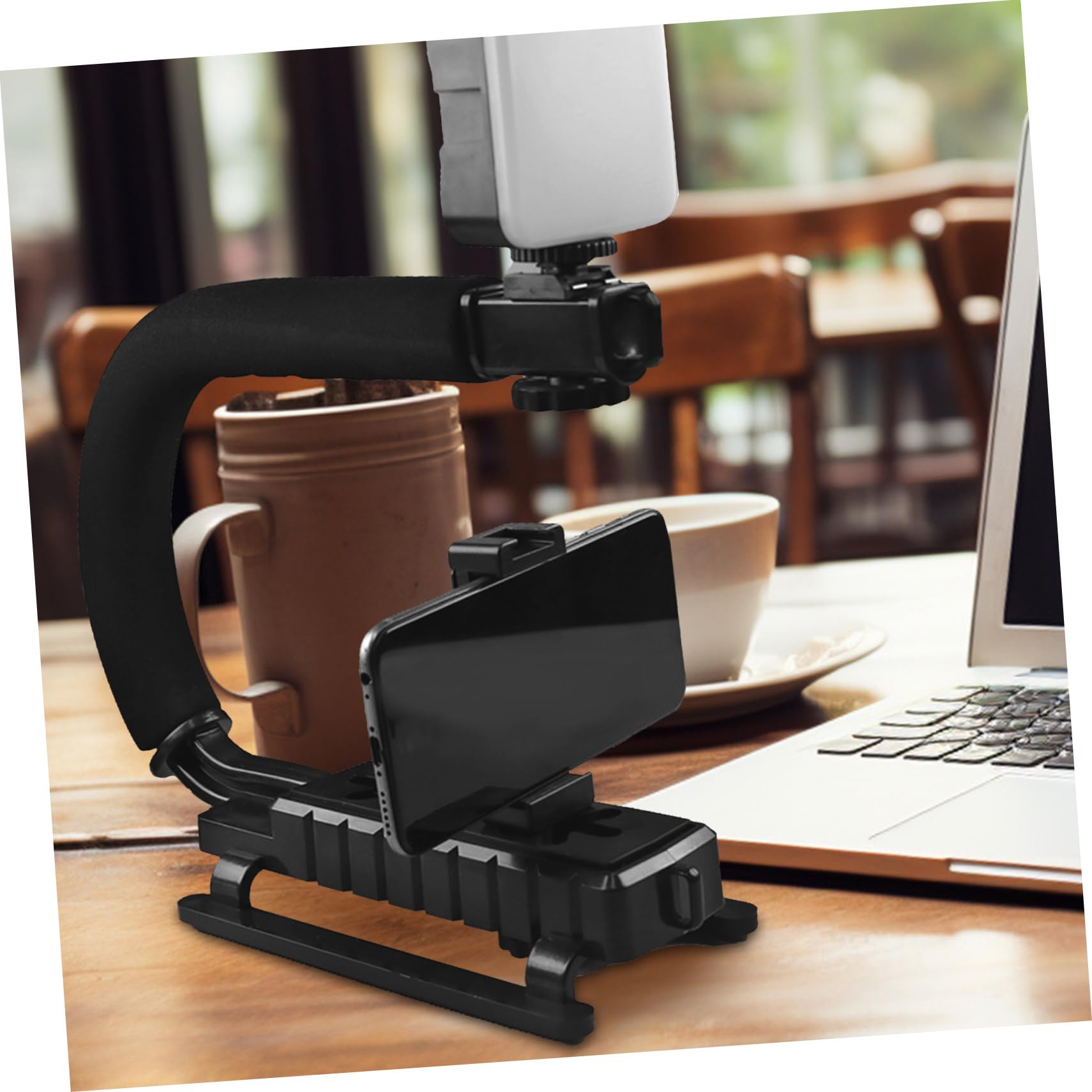 Operitacx Estabilizador de Cámara Portátil Empuñadura, Soporte para DSLR, Diseño Multifuncional, Negro, Adecuado para Viaje y Exterior