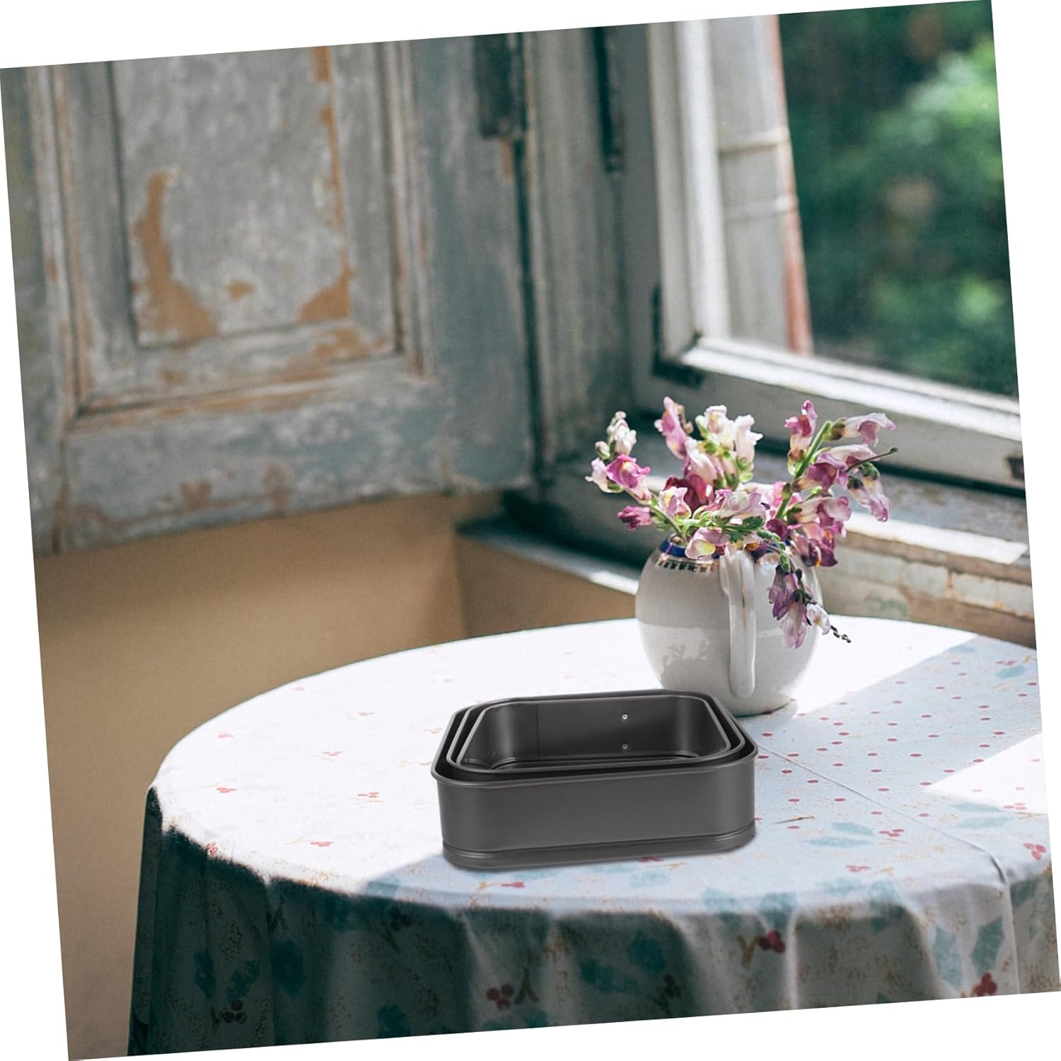 IMIKEYA 3pc Square Non-stick Cake Molds Honeycomb Live Bottom Baking Tray for Easy Baking Carbon Steel Cake Pan for Weddings and Parties Black