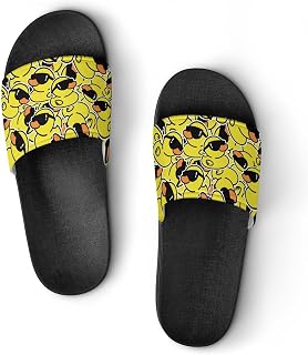 Rubber Yellow Duck with Sunglasses Funny Slide Sandals Non-Slip PVC Shower Slipper House Shoes Open Toe Slippers for Adult 36 (230mm)
