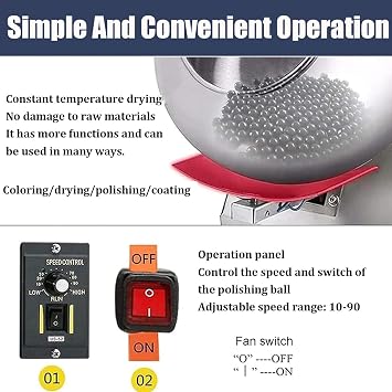 Automatic Tablet Coating MachineAutomatic Candy Polishing Machine/Chocolate Glaze Machine with Capacity of Sugar Polisher for Coloring, Drying, Polishing, Coating, Sugar, Chocolate, Nuts