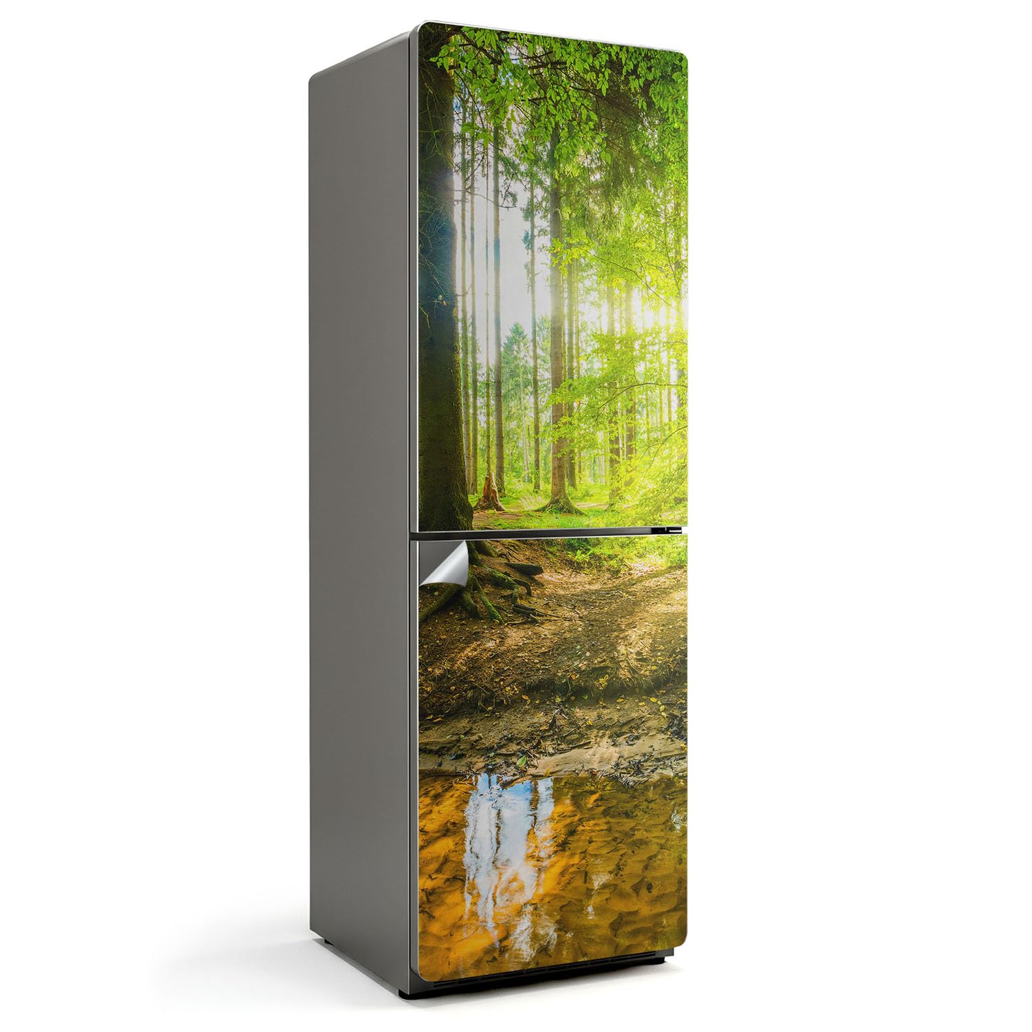 Sticker frigo forêt et eau pour inviter la nature dans votre cuisine
