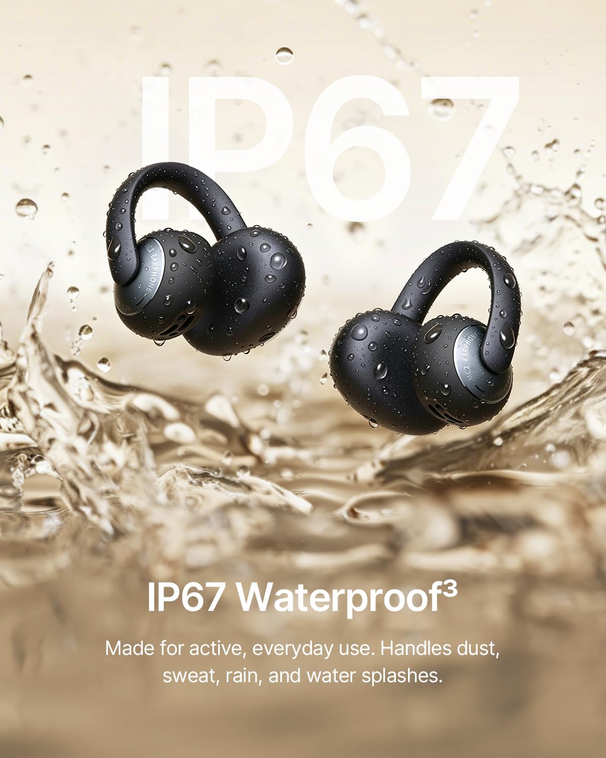 Baseus Bowie Series Open Ear Clip On Earbuds, CloudComfort 2.0 Wrap-Around Comfort, 5.1g Leggero, LDAC Hi-Res Audio, 55H Playtime, 4-Mic AI Clear Call, IP67 Impermeabile per Palestra & Allenamenti
