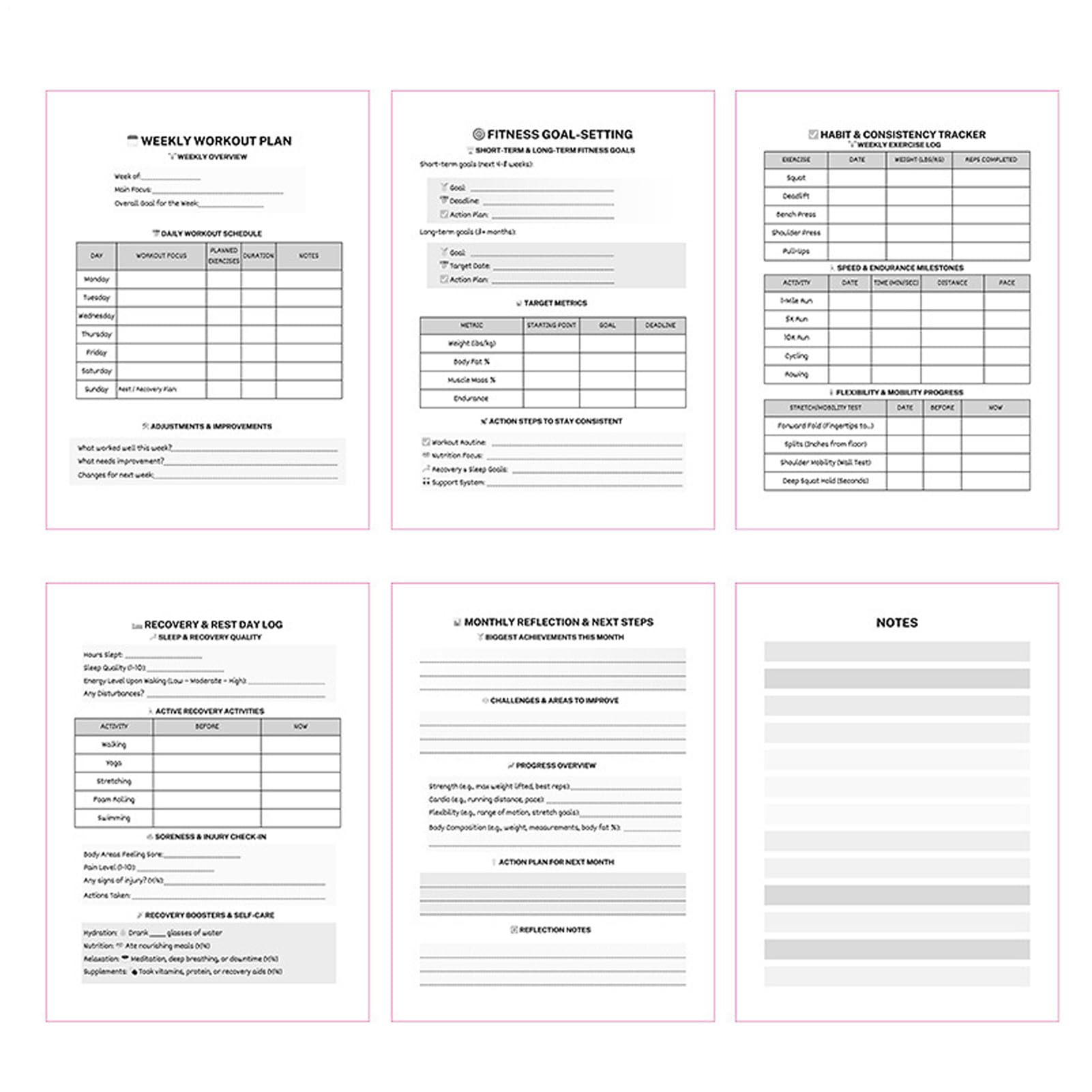 Diario di allenamento a casa, pianificatore di allenamento per donne - Pianificatore di libri per esercizi in palestra dietetica | Notebook per la perdita di peso della palestra per raggiungere i tuoi
