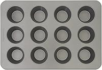 Vista 42 de KitchenAid Molde antiadherente de acero aluminizado para magdalenas de 12 tazas, color plateado