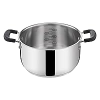 Lagostina Pratica Casseruola in Acciaio 18/10 con Doppie Maniglie in Silicone