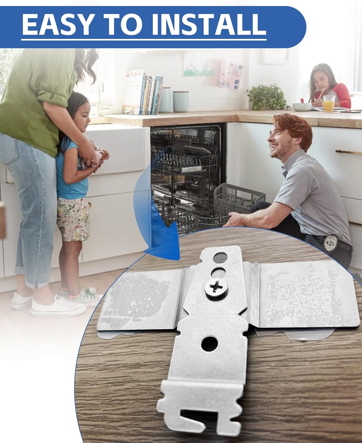 2 Pack Granite Counter Dishwasher Mounting Bracket, Undercounter Dishwasher Bracket Replace for 8269145 L304458800 8269145, Compatible with Most Brand Dishwashers WP8269145, AP6012289, PS11745496 ALL image 5 of 7 B0FGDBZQCT