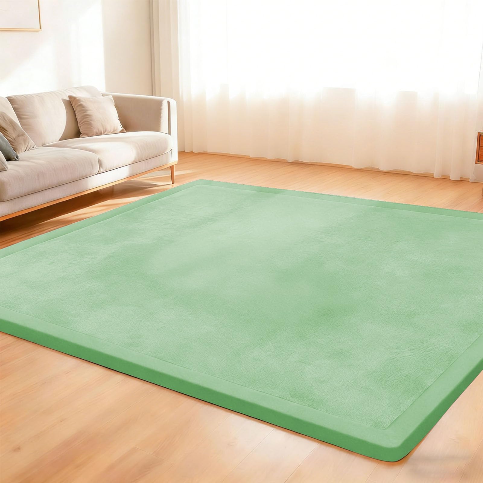 Krabbelmatte Baby 200 x 200 cm 2cm Extra Dicke Schaumstoff Spielmatte, Pflegeleichte Krabbeldecke Baby mit Rutschfester Unterseite, Spielteppich Kinder, für Wohn und Kinderzimmer