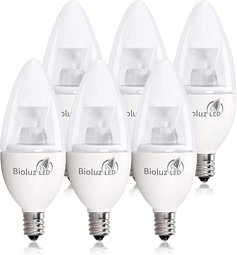 Miniatura 5 de Bioluz LED Paquete de 12 bombillas LED de candelabro de 40 W, 4.5 W, regulables, base C37 E12, 325 lúmenes, ángulo de haz de 120, 3000 K, bombillas