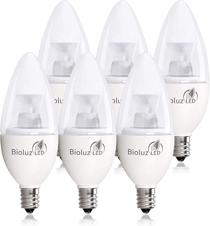 6 Pack 40 Watt Candelabra Bulbs 5W Dimmable Candelabra LED Bulbs C37