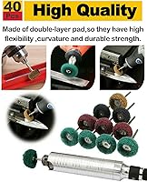 Vista 5 de Juego de 40 ruedas de pulido y 72 cepillos de alambre, accesorios de vástago de 1/8 pulgadas para herramienta giratoria