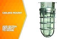 Vista 4 de Woods Luz de seguridad resistente al vandalismo (bombilla incandescente de 150 W) y Lithonia Lighting Incandescent Utility Vapor Tight Wall Mount