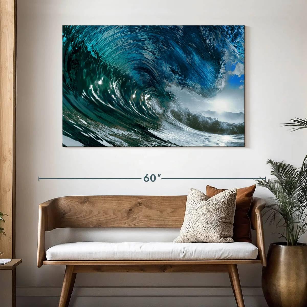 Amazon.com: ElephantStock Sparkling Wave Wall Art - Horizontal