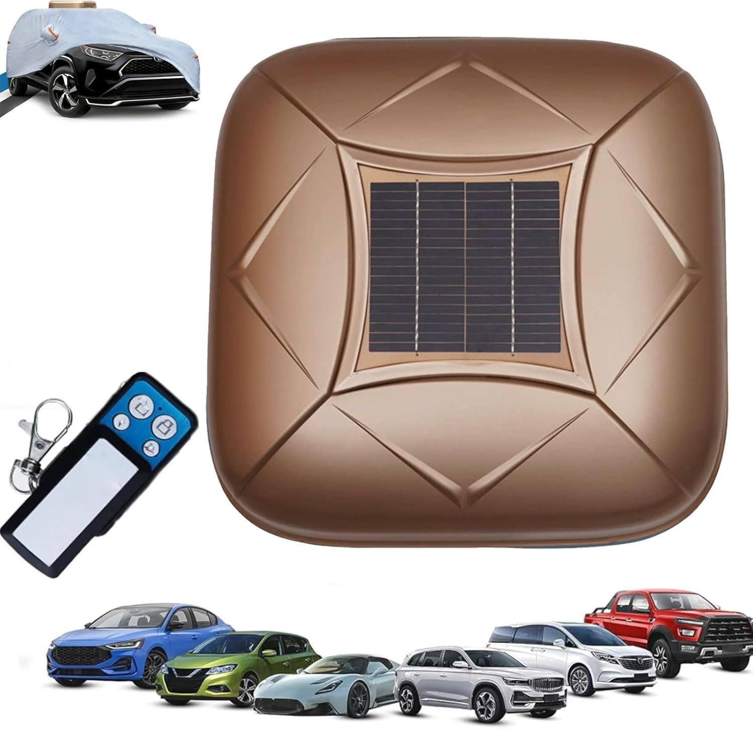 Lakenbroade Solar Automatic Car Cover with Remote Control for Sedan SUV MPV Gold-3XL3XL+