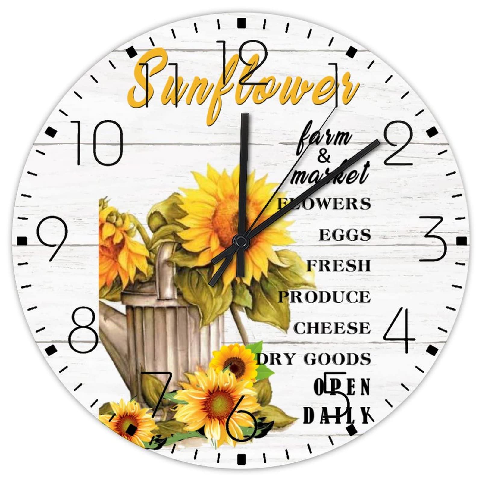 Horloge murale en bois ronde rustique 30 cm et déco peinture rétro