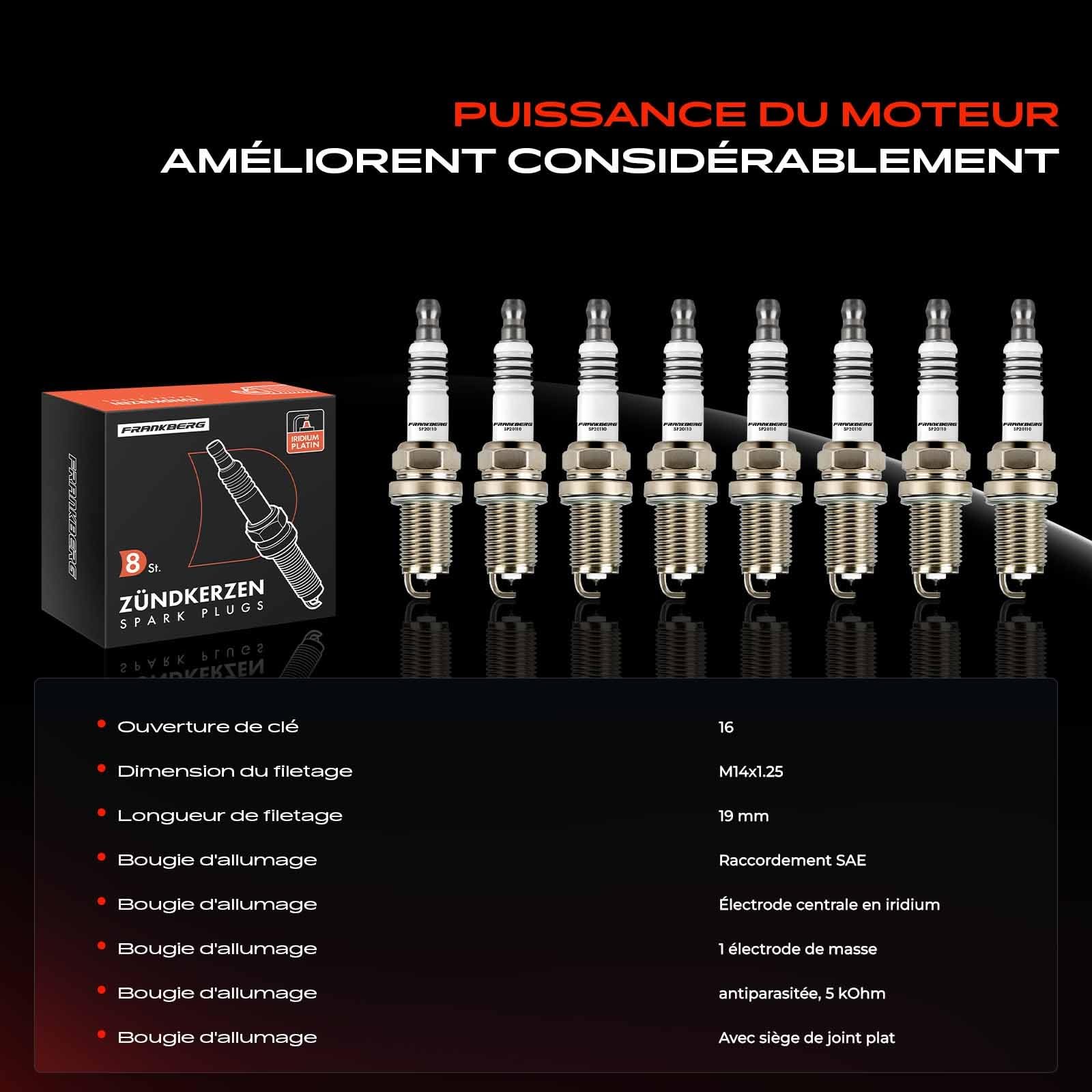 Frankberg 8x Bougies d'allumage SK20R11