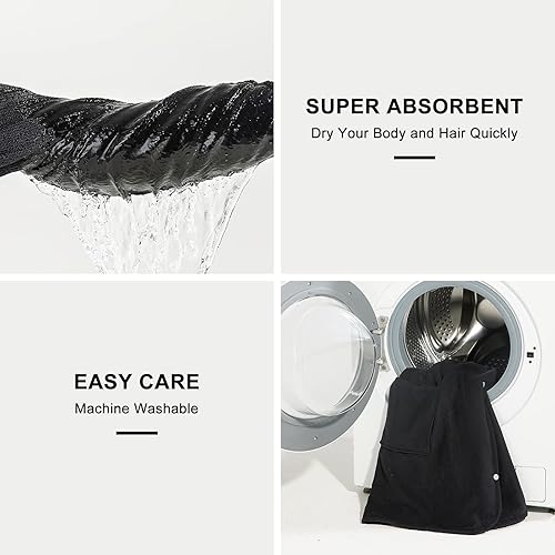 Miniatura 4 de Toalla de baño para mujer, ajustable, ligera, para el cuerpo, bata de spa con toalla para el pelo, S-XX grande