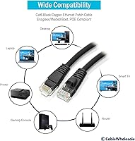 Vista 36 de CableWholesale Cable Ethernet Cat6, 24AWG, conector de placa dorada RJ45, 4 pares de cobre trenzado, par trenzado sin blindaje (UTP), cable de Blanco