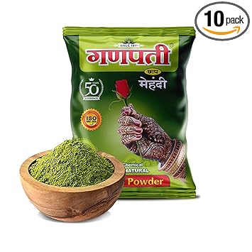 Ganpati chap mehendi 100Gm (100gm, 10). Triple refined premium natural henna powder