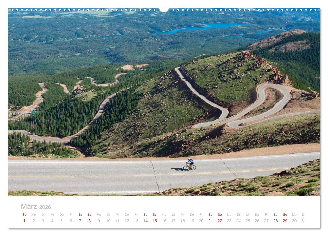 Colorado - Höhenrausch mit dem Rennrad (Wandkalender 2026 DIN A2 quer), CALVENDO Monatskalender: Rennradtouren auf den Straßen der Rocky Mountains