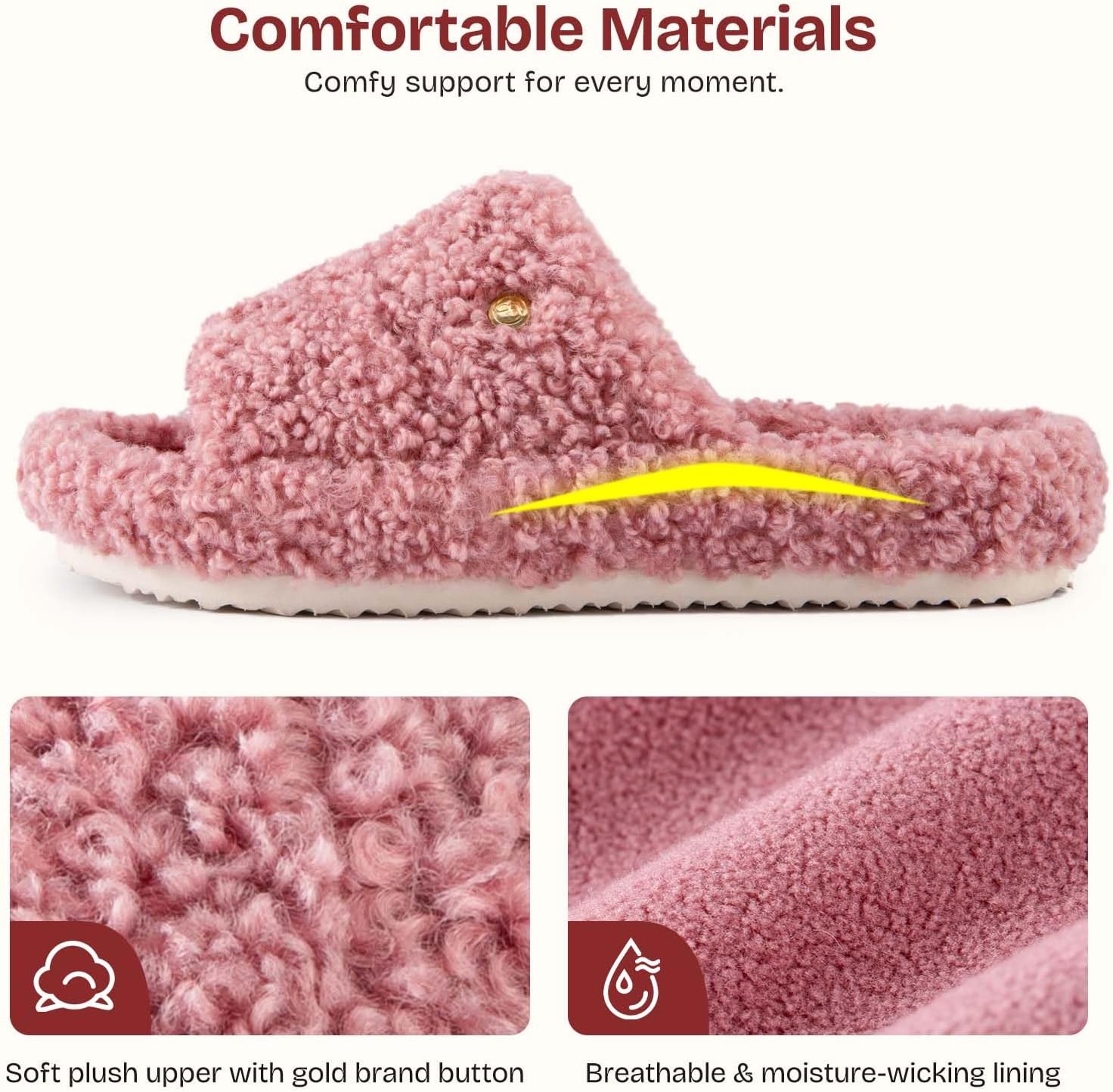 EverFoams Women's Fuzzy Open Toe Slippers Comfy Soft Memory Foam Indoor House Shoes - Image 4