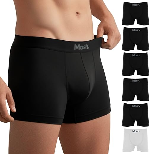 Kit 6 Cuecas Boxer Mash Sem Costura Poliamida Toque Gelado Box Masculina Adulto