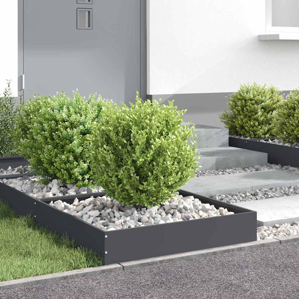Bordure de pelouse en acier Anthracite 60 x 60 x 13 cm