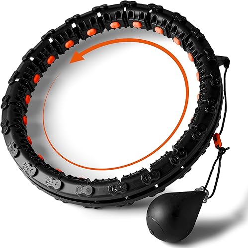 SQUATZ Hula Hoop de ejercicio para adultos para pérdida de peso – Hula Hoop ponderado para entrenamiento, aro de hula-hoop ponderado ajustable y
