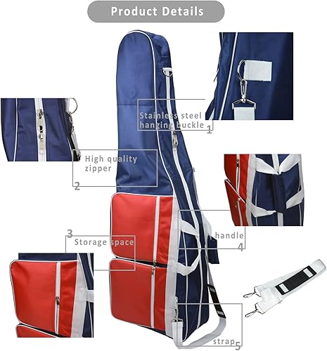 Miniatura 6 de Bolsa de esgrima para equipo, bolsa de almacenamiento de esgrima para máscara y traje de esgrima, saco de esgrima portátil con asa y correa para el