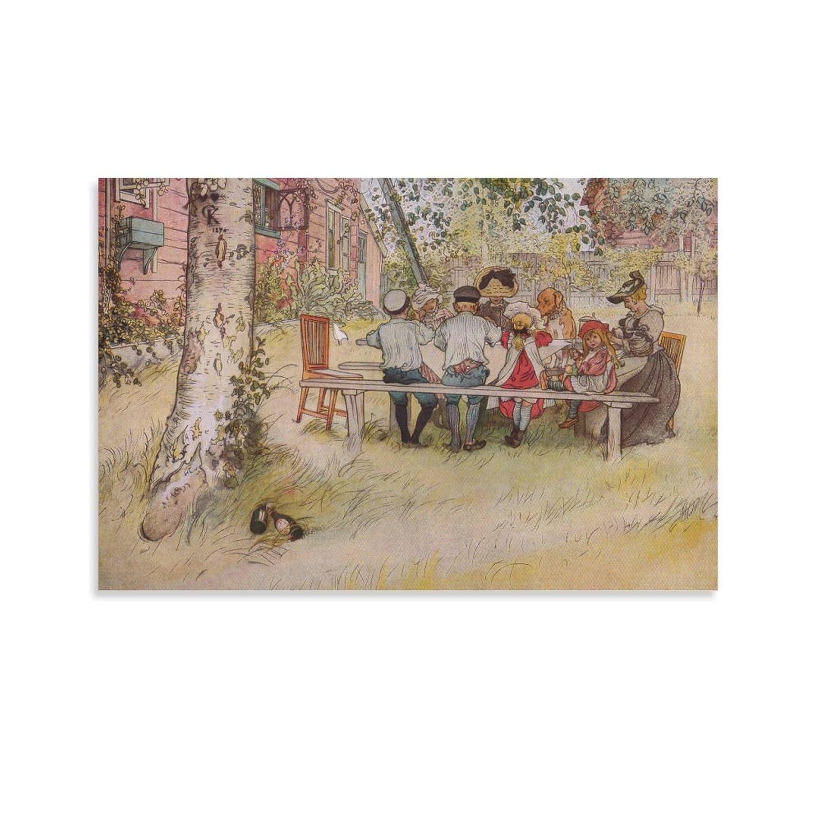 Amazon.co.jp: Carl Larssonカール・ラーション《大きな白樺の下での