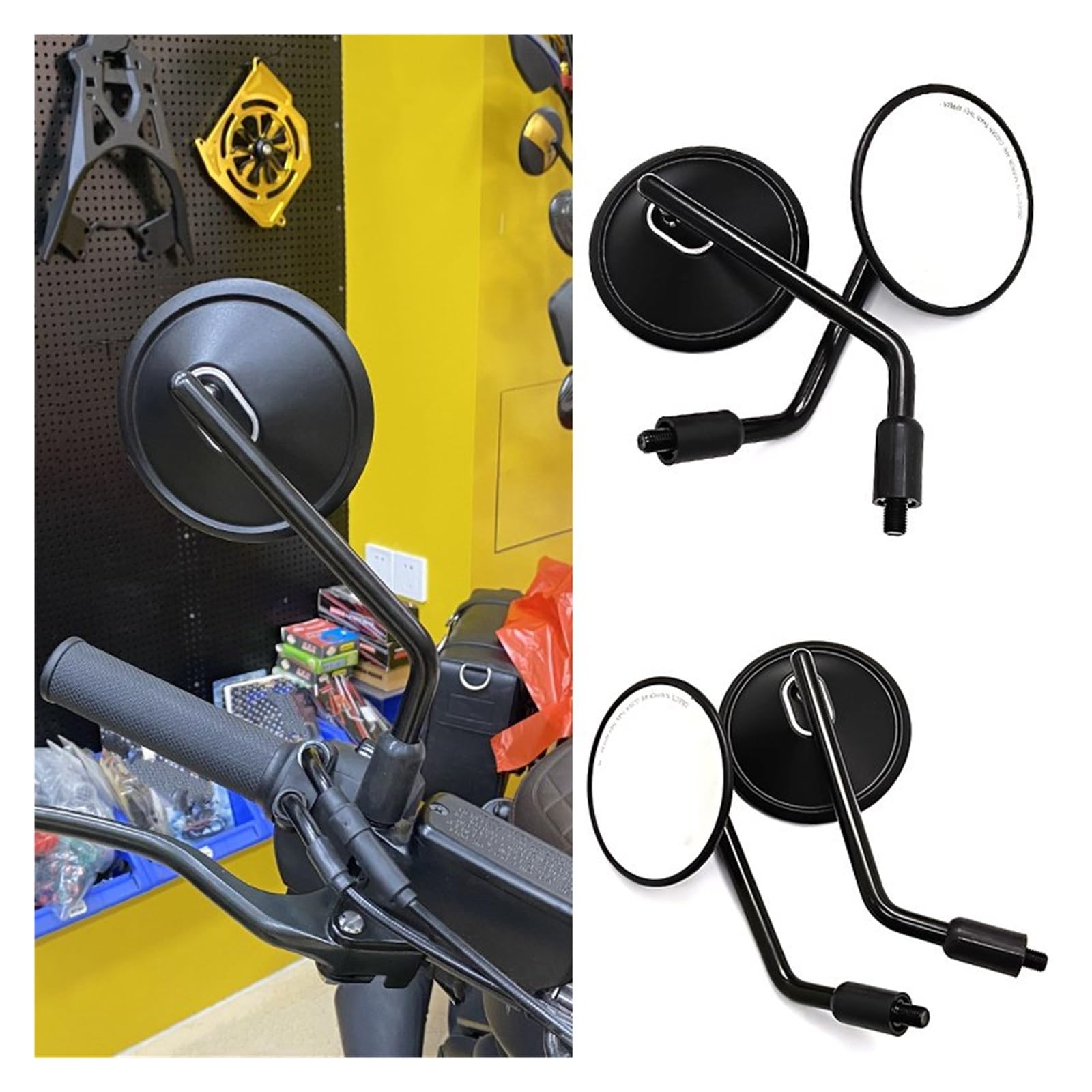 Specchietto Moto Destro Per Specchietti Laterali Per Moto Da Strada Scooter E-bike Universali Regolabili In Alluminio 10Mm
