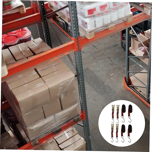 Miniatura 6 de DOITOOL 4 correas de trinquete de cuero para hombres, cinturón resistente con hebilla, accesorios exteriores automotrices, correa de carga, correa