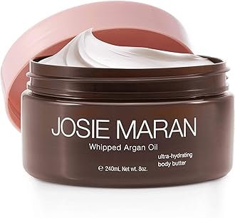Josie MaranWhipped Argan Oil Body Butter - Immediate, Lightweight, and Long-Lasting Nourishment to Soften and Hydrate Skin (240ml/8.0oz, Vanilla Apricot)