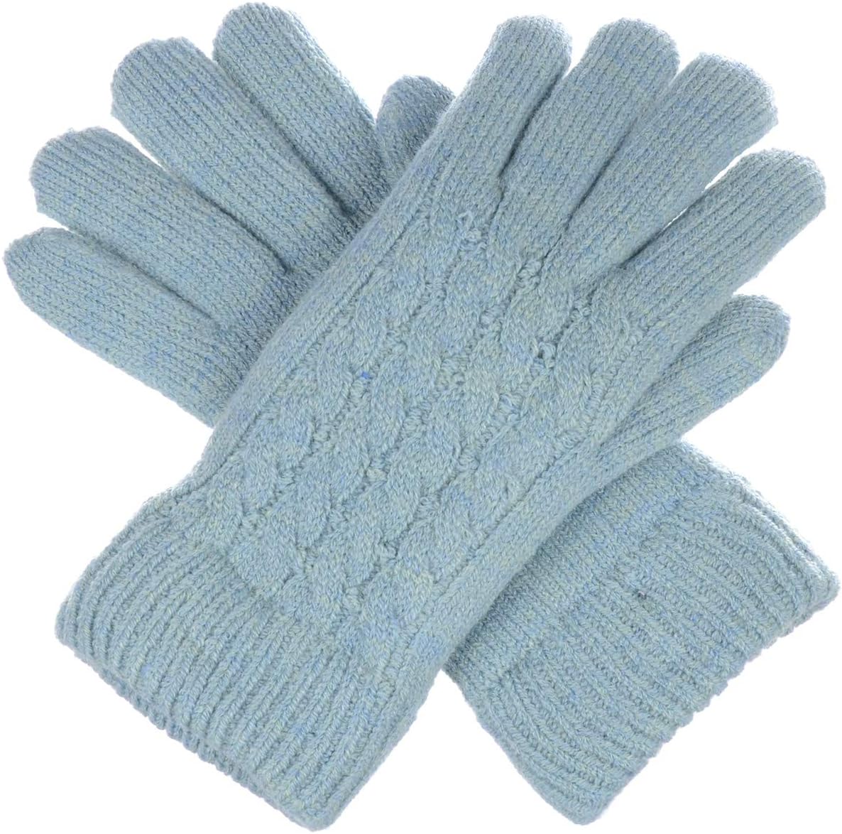 Be Your Own Style BYOS Women’s Winter Classic Cable Warm Plush Fleece Lined Knit Gloves