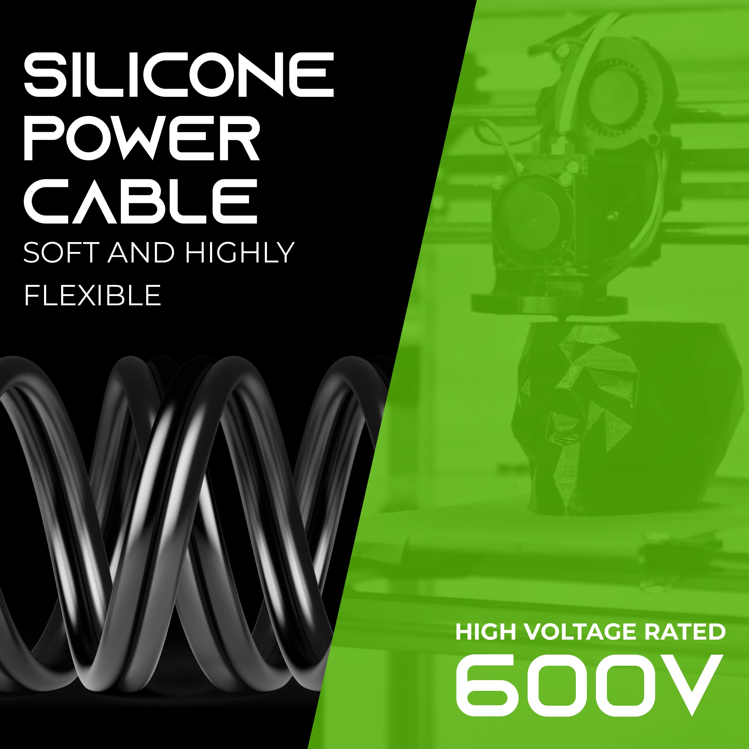 GearIT 12 Gauge Silicone Wire 600V (Black - 100 Feet) 12AWG Tinned OFC Oxygen Free Copper Stranded Soft Flexible Wires for Primary, Electrical, Car/Auto, Trailer, Amp - 12ga 100ft