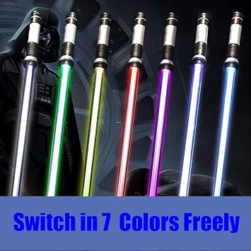 Kimimara Lightsaber Kids - LED Light Up Saber with Sound Retractable 7 Colors Light Saber Sword - Gift for Boys Kids Teenagers Party Favors - 2 Pack Christmas Stocking Filler Gift