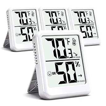 4 Pack Room Thermometer Indoor Hygrometer Humidity Gauge Meter