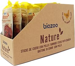Biazoo - Pack of 15 Bags - Nature Sticks Leather with Chicken 80 g