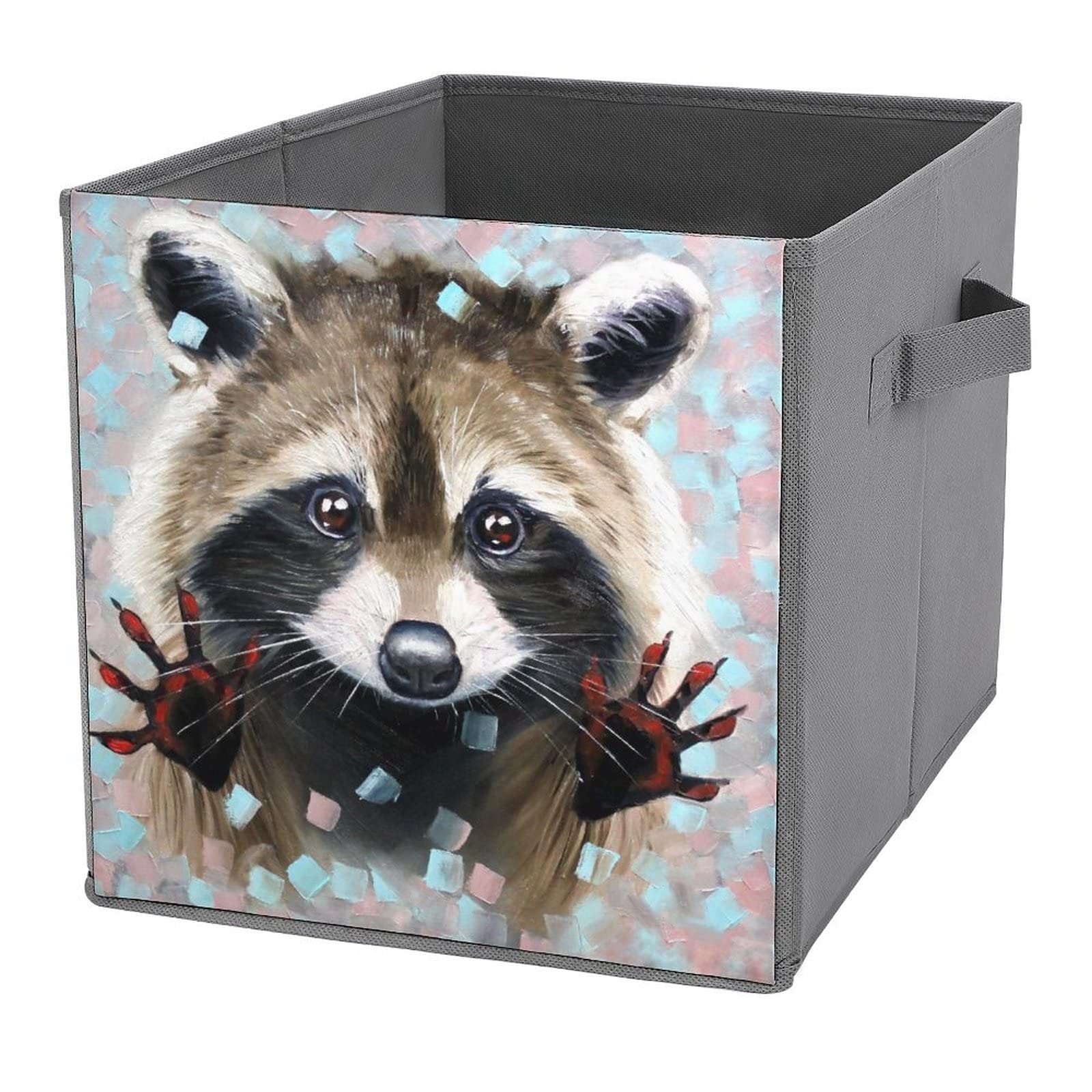 waschbär aufbewahrung AOOEDM Niedliche Waschbär-Stoff-Aufbewahrungsbehälter, Würfel, Körbe, Behälter mit Griffen für Zuhause, Schrank, Schlafzimmer, Schubladen, Organizer, flodierbar, 26,9 cm Küche, Haushalt & Wohnen Ausführung:Pro propolis Postmoderne Stühle und Aufbewahrungsmöbel,