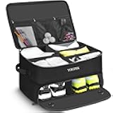YOREPEK 2 Layer Golf Trunk Organizer, Golf Gifts for Men with Separate Ventilated Compartment for 2 Pair Shoes, Waterproof Car Trunk Locker for Balls, Tees, Clothes, Gloves, Gifts for Golfers