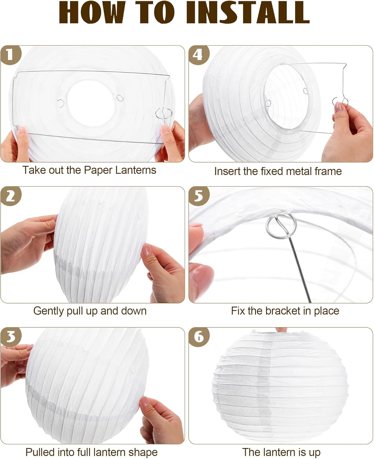 Treela 90 Pack White Chinese Japanese Paper Lanterns String Outdoor Hanging Ball Paper Lantern Balloons Party Decoration for Wedding Birthday Party Balcony Garden Bedroom Home Decor(10 Inch)