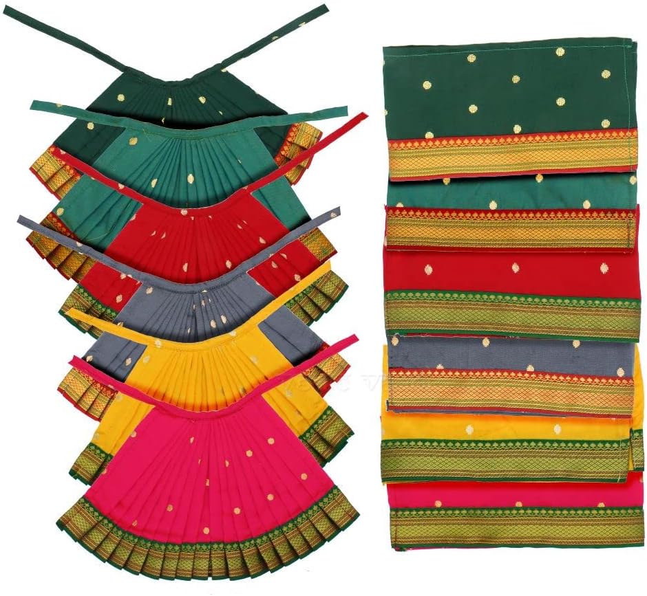 Matarani  Devi Lehenga Patka Poshak for Navratri & Margashirsh Puja | Matarani Kalash Sthapana Dress 12 Inch Poshak | Navratri Traditional Lehenga Patka for Pooja & Kalash Sthapana main image 1