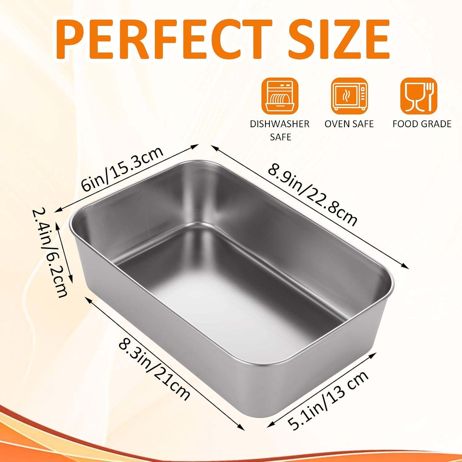 LANIAKEA 12PCS Stainless Steel Loaf Pan 9x6 inch Loaf Pan for Baking Bread Heavy Duty Bread Pan for Homemade Meatloaf, Cakes, Brownies, Lasagnas, Oven & Dishwasher Safe