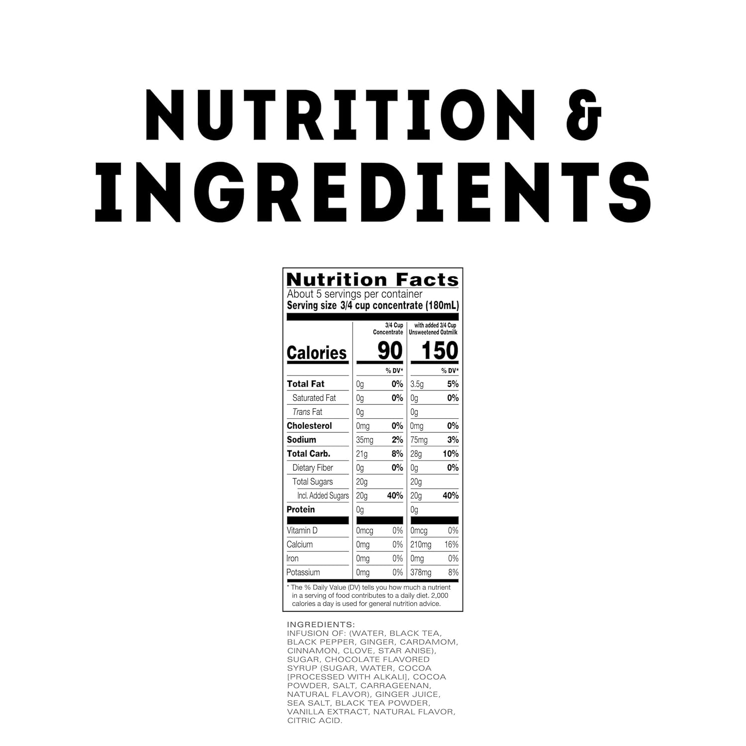 TAZO Chocolate Chai Latte, Flavored Black Tea Concentrate, 32 Fl Oz Carton (Pack of 6)